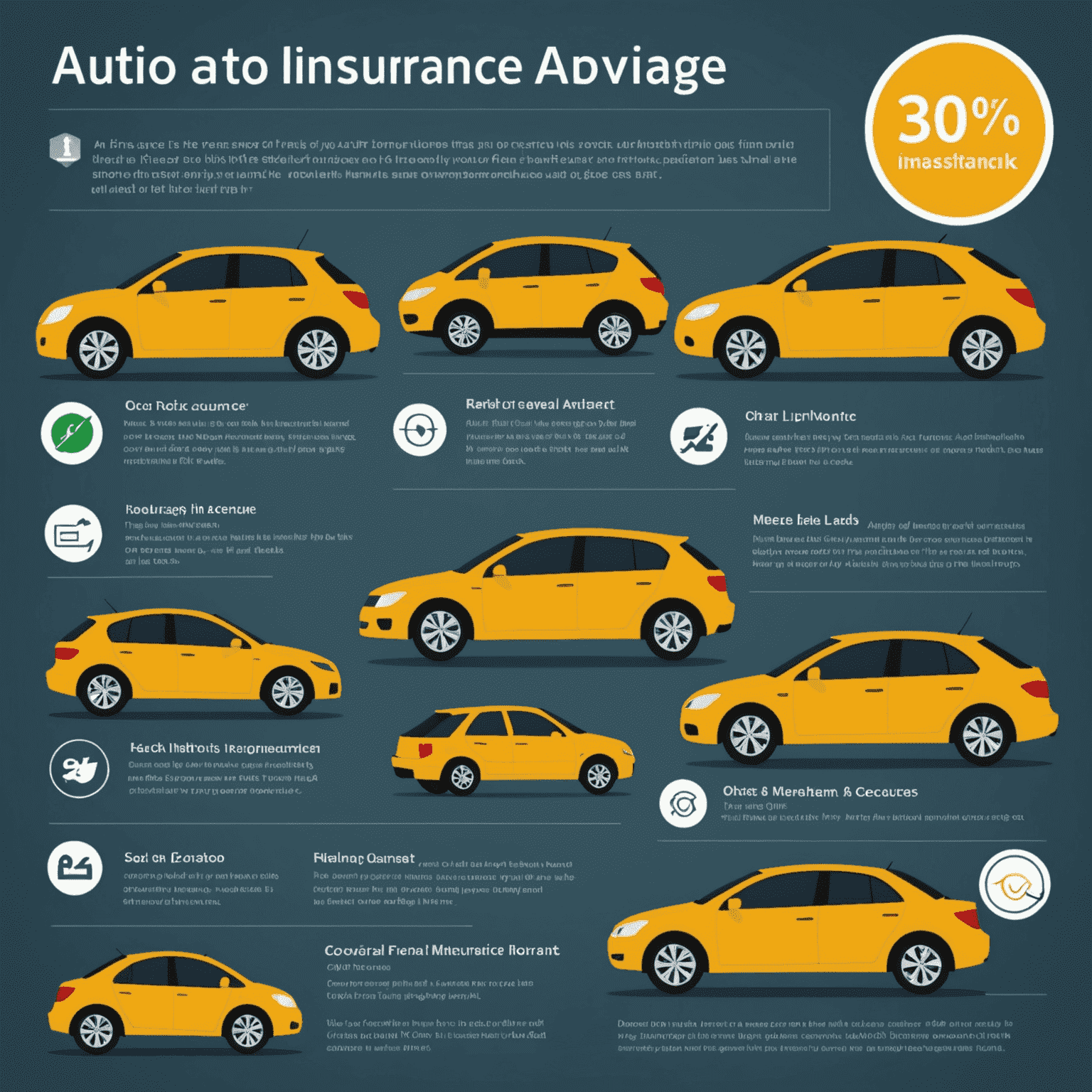 An infographic showing different types of auto insurance coverage and their typical costs